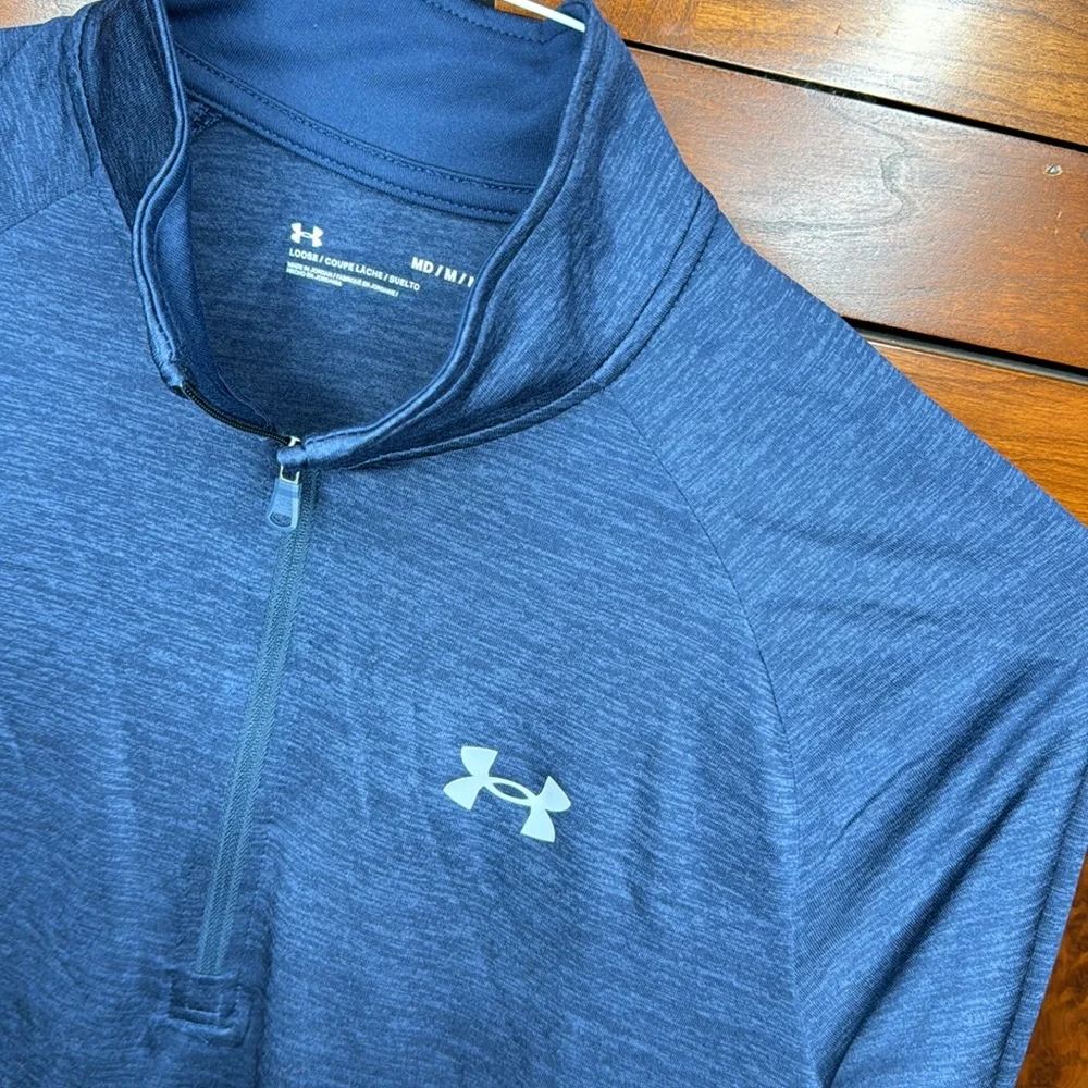 Under armor mens M navy heatgear LS 1/4 zip, NWT, perfect condition - Picture 3 of 6